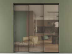 Перегородка Формато внутри проёма 3 створки с синхронным механизмом