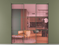 Перегородка Formato внутри проёма 3 створки