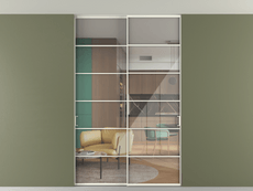 Перегородка Формато внутри проёма скрытое крепление в потолок 2 створки