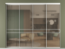 Перегородка Формато внутри проёма 4 створки с синхронным механизмом