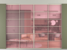 Перегородка Formato внутри проёма скрытое крепление в потолок 4 створки