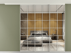 Перегородка Формато вдоль стены на потолок 3 створки с синхронным механизмом