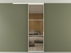 Перегородка Формато вдоль стены на потолок 1 створка