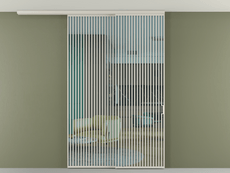 Перегородка Formato вдоль стены на потолок 2 створки с синхронным механизмом