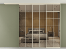 Перегородка Формато вдоль стены на потолок 3 створки с синхронным механизмом