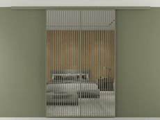 Перегородка Формато вдоль стены на потолок 2 створки