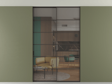 Перегородка Формато внутри проёма скрытое крепление в потолок 2 створки