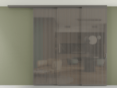 Перегородка Формато вдоль стены на потолок 3 створки с синхронным механизмом