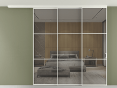 Перегородка Формато вдоль стены на потолок 3 створки с синхронным механизмом