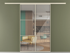 Перегородка Формато вдоль стены 2 створки