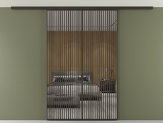 Перегородка Formato вдоль стены на потолок 2 створки