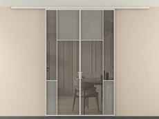 Перегородка Мозаик вдоль стены на потолок 2 створки