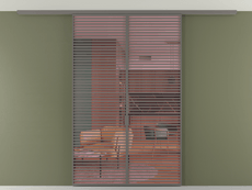 Перегородка Формато вдоль стены на потолок 2 створки