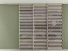 Перегородка Формато вдоль стены на потолок 3 створки с синхронным механизмом