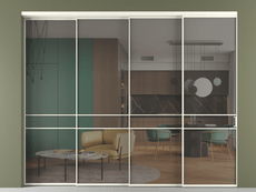 Перегородка Formato внутри проёма 4 створки с синхронным механизмом