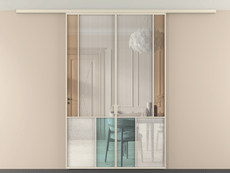 Перегородка Mosaic вдоль стены на потолок 2 створки