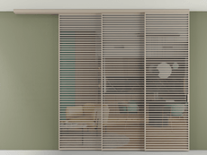 Перегородка Формато вдоль стены на потолок 3 створки с синхронным механизмом