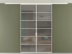 Перегородка Формато вдоль стены на потолок 2 створки