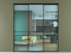 Перегородка Formato внутри проёма 3 створки