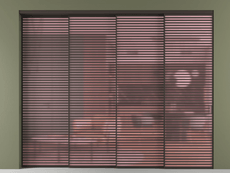 Перегородка Формато внутри проёма 4 створки с синхронным механизмом