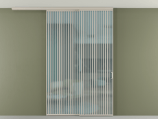 Перегородка Формато вдоль стены на потолок 2 створки с синхронным механизмом