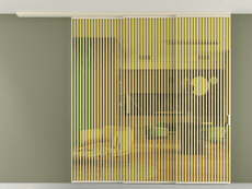 Перегородка Formato вдоль стены на потолок 3 створки с синхронным механизмом