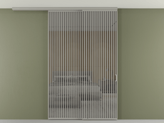 Перегородка Формато вдоль стены на потолок 2 створки с синхронным механизмом