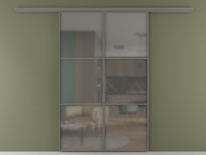 Перегородка Формато вдоль стены 2 створки