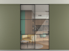 Перегородка Формато внутри проёма скрытое крепление в потолок 2 створки