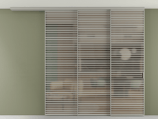 Перегородка Формато вдоль стены на потолок 3 створки с синхронным механизмом