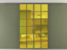 Перегородка Формато вдоль стены на потолок 2 створки