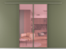 Перегородка Formato вдоль стены 2 створки