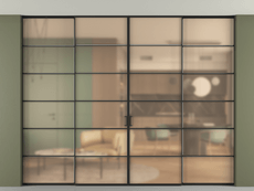 Перегородка Formato внутри проёма скрытое крепление в потолок 4 створки