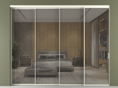 Перегородка Formato внутри проёма 4 створки с синхронным механизмом