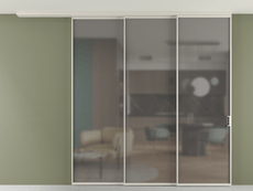 Перегородка Формато вдоль стены на потолок 3 створки с синхронным механизмом