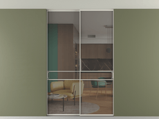 Перегородка Формато внутри проёма скрытое крепление в потолок 2 створки