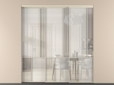 Перегородка Мозаик внутри проёма 3 створки с синхронным механизмом