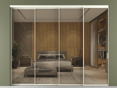 Перегородка Формато внутри проёма 4 створки с синхронным механизмом