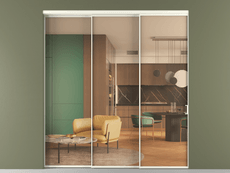 Перегородка Формато внутри проёма 3 створки с синхронным механизмом