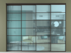 Перегородка Formato внутри проёма 4 створки с синхронным механизмом