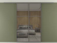 Перегородка Формато вдоль стены на потолок 2 створки