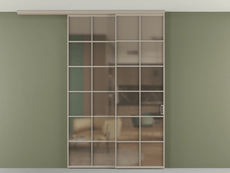 Перегородка Формато вдоль стены на потолок 2 створки с синхронным механизмом