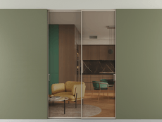 Перегородка Формато внутри проёма скрытое крепление в потолок 2 створки