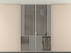 Перегородка Мозаик вдоль стены на потолок 2 створки