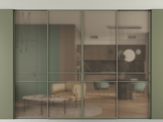 Перегородка Formato внутри проёма скрытое крепление в потолок 4 створки