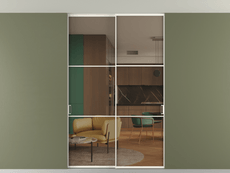 Перегородка Формато внутри проёма скрытое крепление в потолок 2 створки