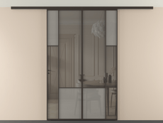 Перегородка Mosaic вдоль стены на потолок 2 створки