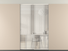 Перегородка Мозаик внутри проёма скрытое крепление в потолок 2 створки