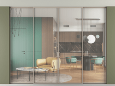 Перегородка Формато внутри проёма скрытое крепление в потолок 4 створки