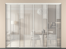 Перегородка Мозаик внутри проёма 4 створки